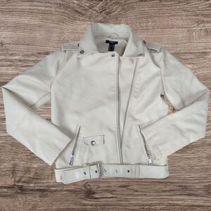 Forever 21 | Cream | Kids Faux Leather Jacket | Size 12